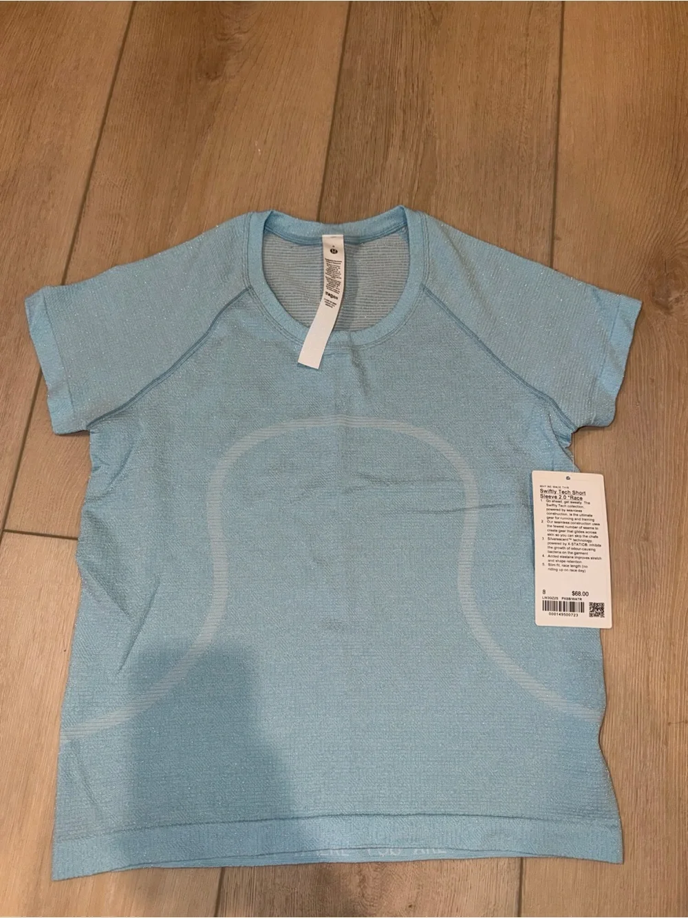 lululemon athletica Short Sleeve Tee in Light Shimmery Blue